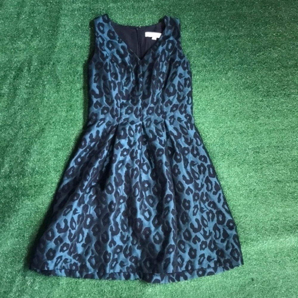 LOFT Cheetah Dark Green Dress